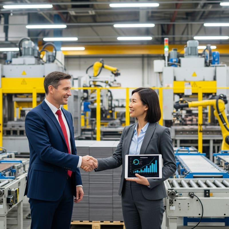 A professional business negotiation leading to a successful partnership agreement A professional business negotiation leading to a successful partnership agreement